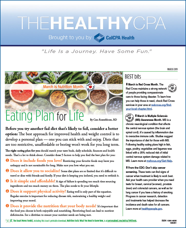 HealthyCPA - March 2019 :: Eating Plan For Life - CalCPA Health ...